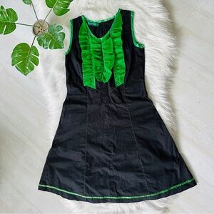 D. Cortese Sleevless A-Line Ruffle V-Neck Keyhole Dress, S